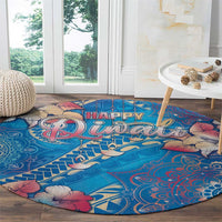 Happy Diwali Festival Round Carpet Diya Lamp Rangoli With Polynesian Pattern LT05 - Polynesian Pride