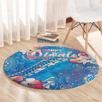 Happy Diwali Festival Round Carpet Diya Lamp Rangoli With Polynesian Pattern LT05 - Polynesian Pride