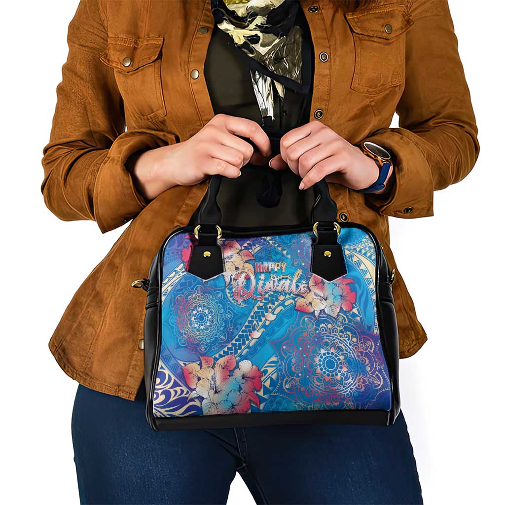 Happy Diwali Festival Shoulder Handbag Diya Lamp Rangoli With Polynesian Pattern LT05 - Polynesian Pride