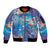 Happy Diwali Festival Sleeve Zip Bomber Jacket Diya Lamp Rangoli With Polynesian Pattern