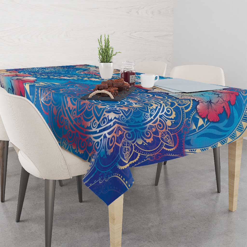 Happy Diwali Festival Tablecloth Diya Lamp Rangoli With Polynesian Pattern LT05 - Polynesian Pride