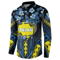 Personalised Palau Button Sweatshirt Polynesian Dolphin Tropical Hibiscus Style LT05 - Polynesian Pride