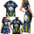 Personalised Palau Family Matching Short Sleeve Bodycon Dress and Hawaiian Shirt Polynesian Dolphin Tropical Hibiscus Style