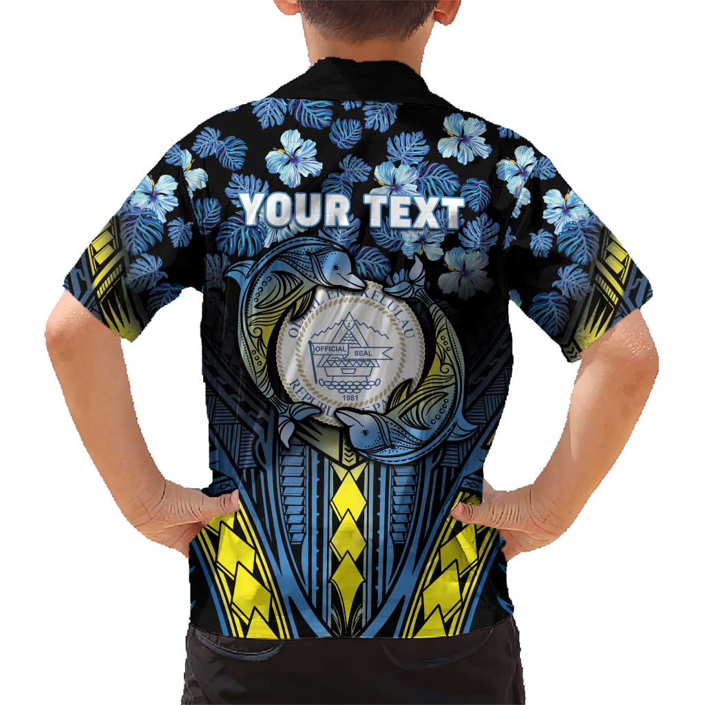 Personalised Palau Hawaiian Shirt Polynesian Dolphin Tropical Hibiscus Style LT05 - Polynesian Pride