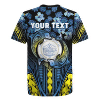 Personalised Palau Rugby Jersey Polynesian Dolphin Tropical Hibiscus Style LT05 - Polynesian Pride