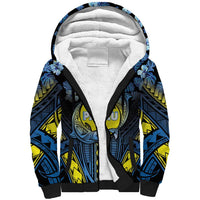 Personalised Palau Sherpa Hoodie Polynesian Dolphin Tropical Hibiscus Style LT05 Unisex Black - Polynesian Pride