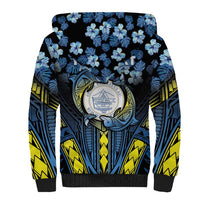 Personalised Palau Sherpa Hoodie Polynesian Dolphin Tropical Hibiscus Style LT05 - Polynesian Pride