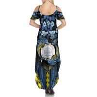 Personalised Palau Summer Maxi Dress Polynesian Dolphin Tropical Hibiscus Style LT05 - Polynesian Pride