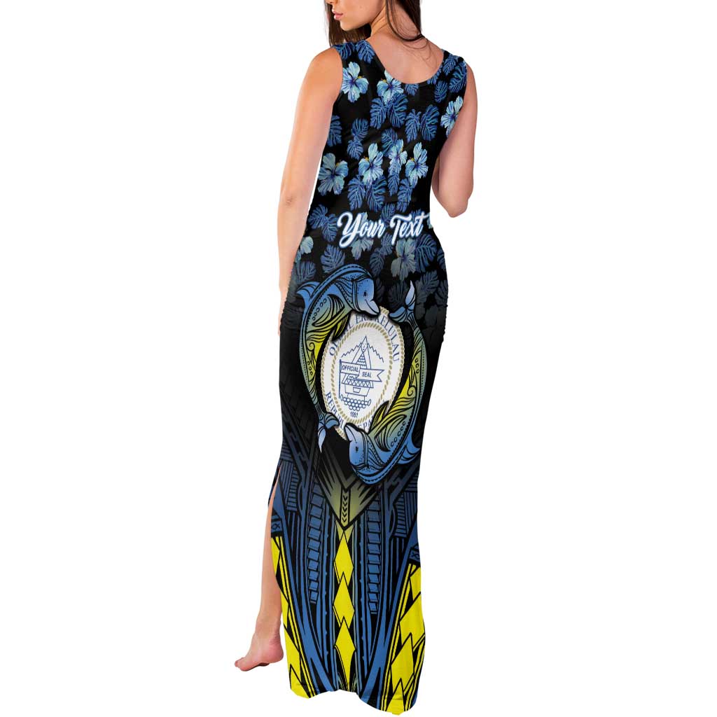 Personalised Palau Tank Maxi Dress Polynesian Dolphin Tropical Hibiscus Style LT05 - Polynesian Pride