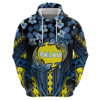 Personalised Palau Zip Hoodie Polynesian Dolphin Tropical Hibiscus Style LT05 - Polynesian Pride