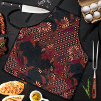 Indonesian Parang Batik Apron Red Floral Pattern LT05 Red - Polynesian Pride