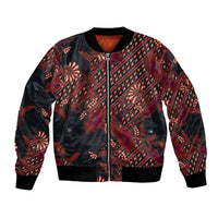 Indonesian Parang Batik Bomber Jacket Red Floral Pattern LT05 Unisex Red - Polynesian Pride