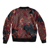 Indonesian Parang Batik Bomber Jacket Red Floral Pattern LT05 - Polynesian Pride