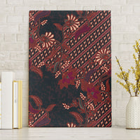 Indonesian Parang Batik Canvas Wall Art Red Floral Pattern LT05 Without Frame Red - Polynesian Pride