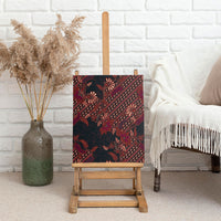 Indonesian Parang Batik Canvas Wall Art Red Floral Pattern LT05 - Polynesian Pride