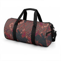 Indonesian Parang Batik Duffle Bag Red Floral Pattern LT05 - Polynesian Pride