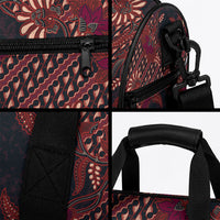 Indonesian Parang Batik Duffle Bag Red Floral Pattern LT05 - Polynesian Pride
