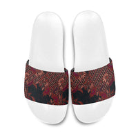 Indonesian Parang Batik Slide Sandals Red Floral Pattern LT05 Red - Polynesian Pride