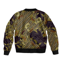 Indonesian Parang Batik Bomber Jacket Yellow Floral Pattern LT05 - Polynesian Pride