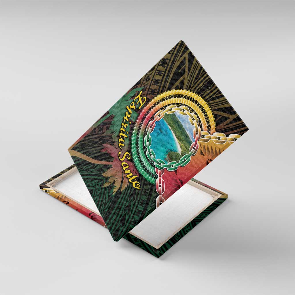 Vanuatu Espiritu Santo Island Canvas Wall Art Beach Landscape LT05 With Frame Black - Polynesian Pride