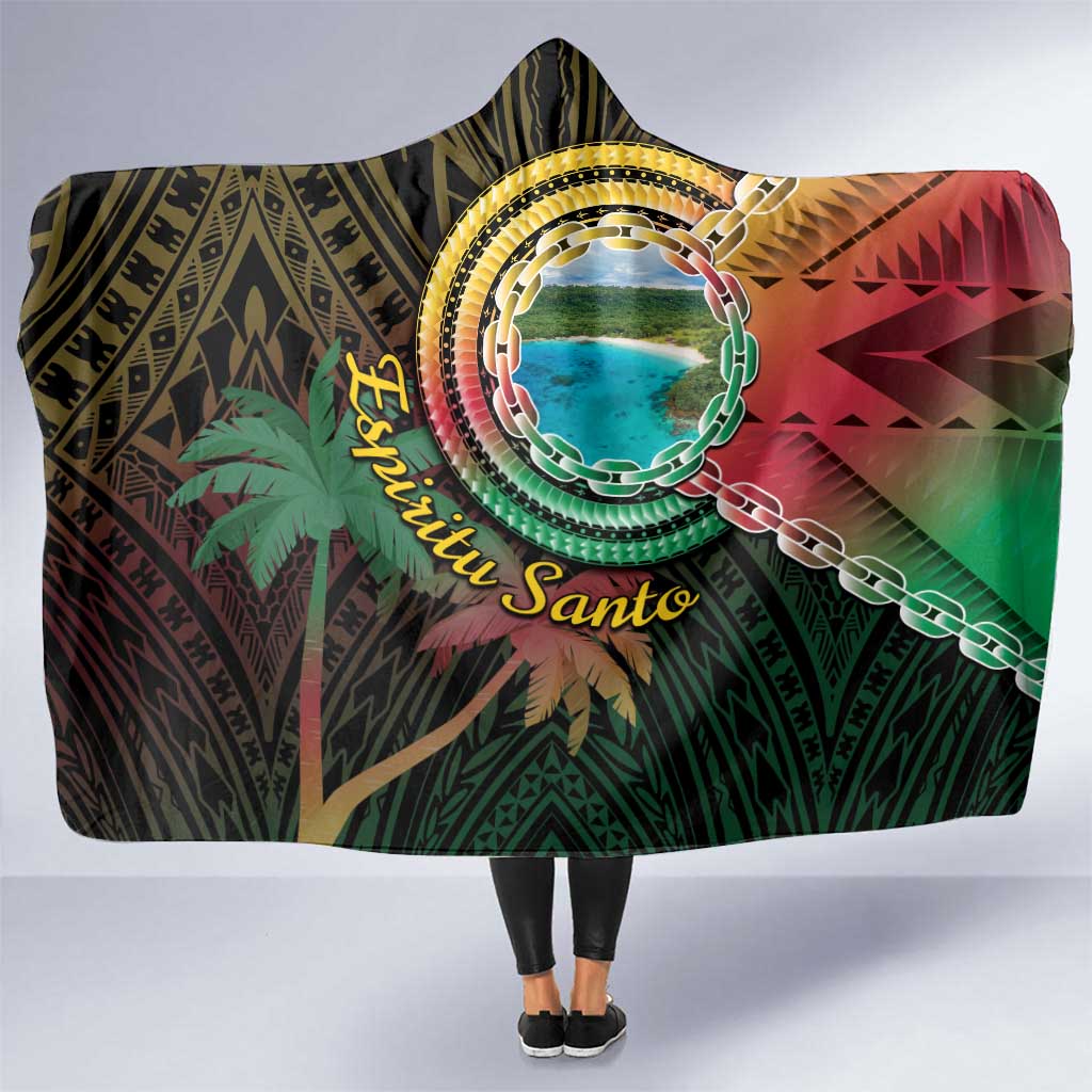 Vanuatu Espiritu Santo Island Hooded Blanket Beach Landscape LT05 One Size Black - Polynesian Pride