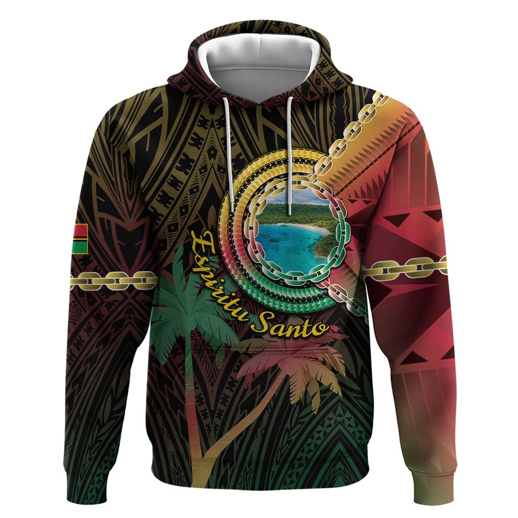Vanuatu Espiritu Santo Island Hoodie Beach Landscape LT05 Pullover Hoodie Black - Polynesian Pride