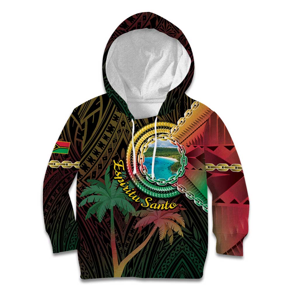 Vanuatu Espiritu Santo Island Kid Hoodie Beach Landscape LT05 Hoodie Black - Polynesian Pride