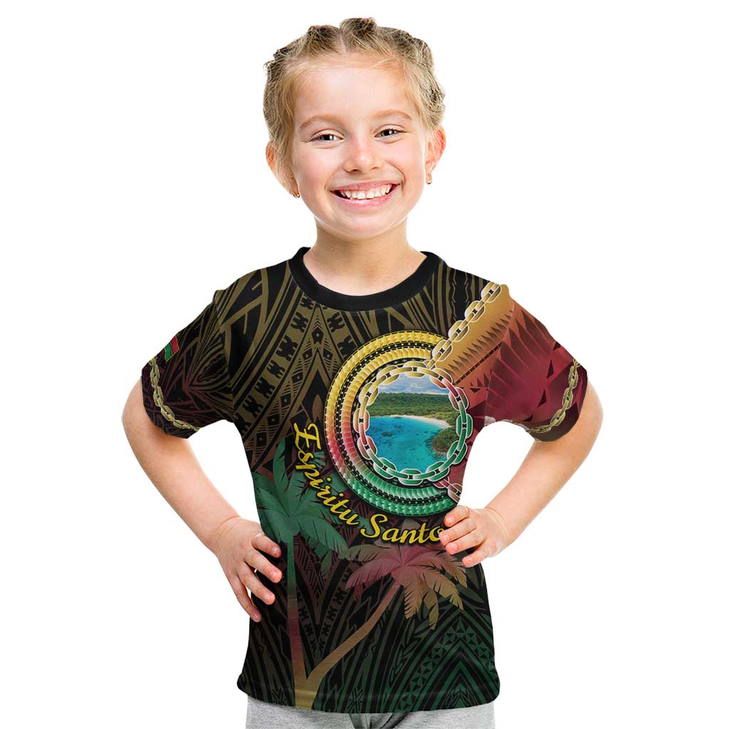 Vanuatu Espiritu Santo Island Kid T Shirt Beach Landscape LT05 Black - Polynesian Pride