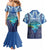 Personalised French Polynesia Bora Bora Couples Matching Mermaid Dress and Hawaiian Shirt Beach Landscape Polynesian Style