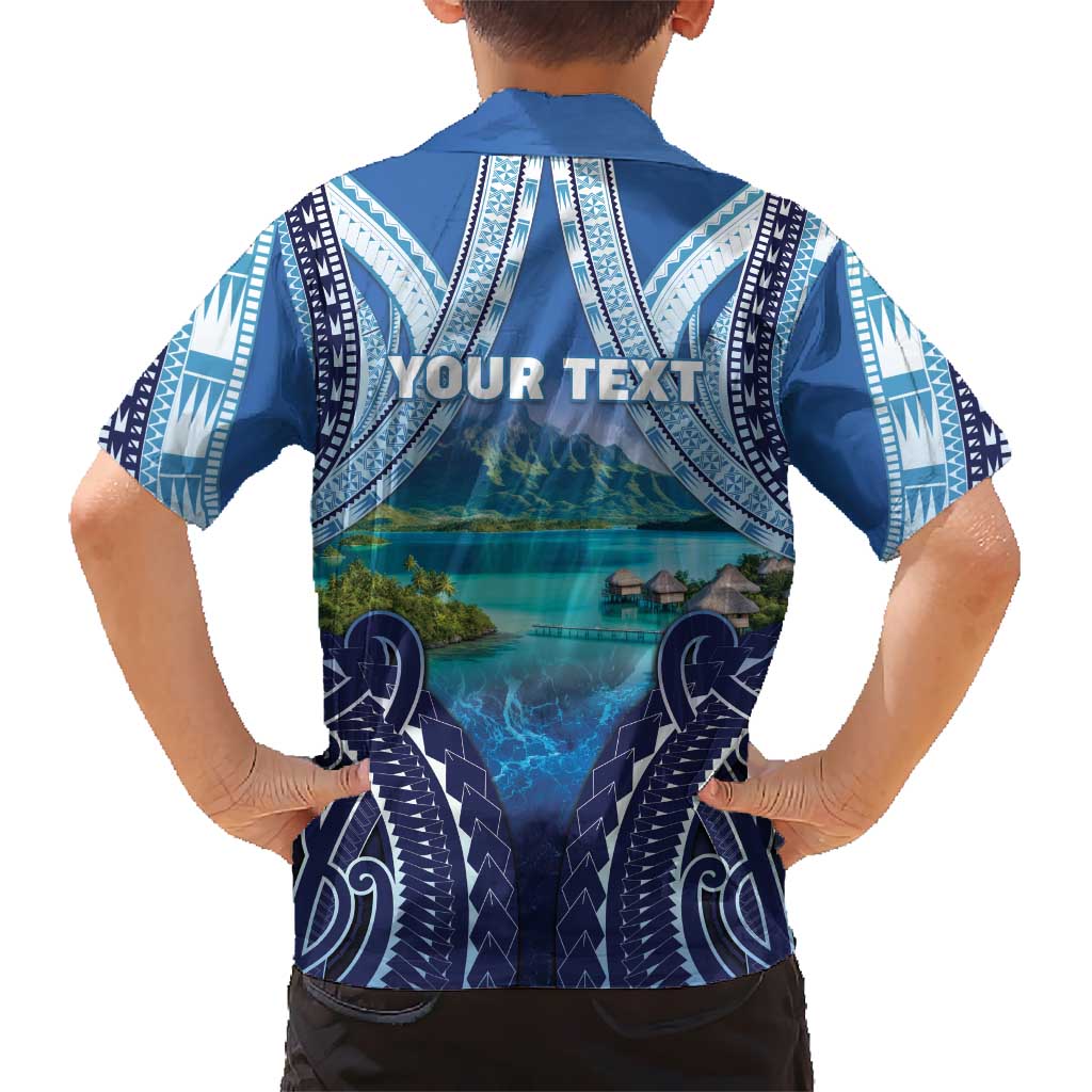 Personalised French Polynesia Bora Bora Kid Hawaiian Shirt Beach Landscape Polynesian Style LT05 - Polynesian Pride