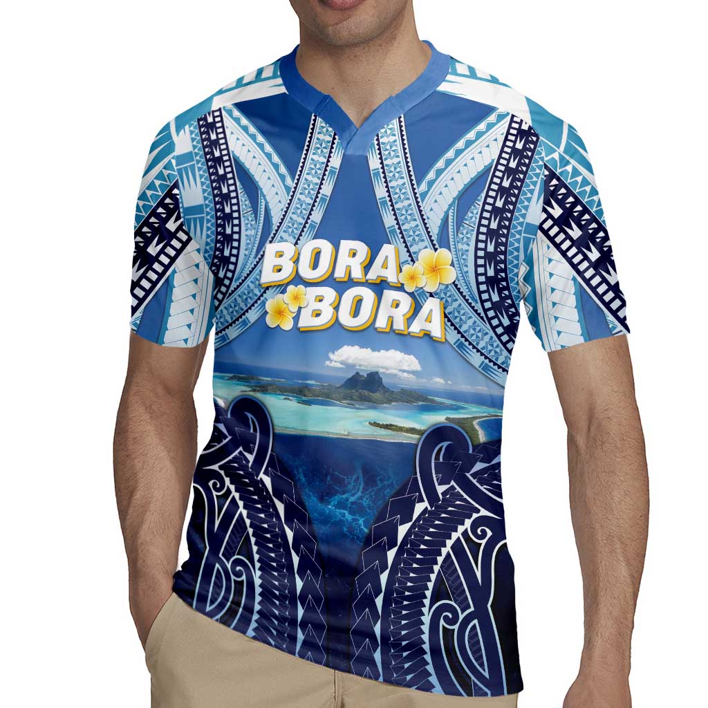 Personalised French Polynesia Bora Bora Rugby Jersey Beach Landscape Polynesian Style LT05 - Polynesian Pride