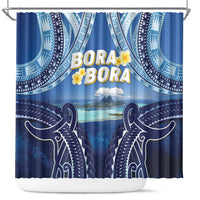 French Polynesia Bora Bora Shower Curtain Beach Landscape Polynesian Style LT05 Blue - Polynesian Pride