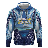 Personalised French Polynesia Bora Bora Zip Hoodie Beach Landscape Polynesian Style LT05 Pullover Hoodie Blue - Polynesian Pride