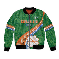 Personalised Marshall Islands Kwajalein Atoll Bomber Jacket Polynesian Tribal Tattoo LT05 Unisex Green - Polynesian Pride