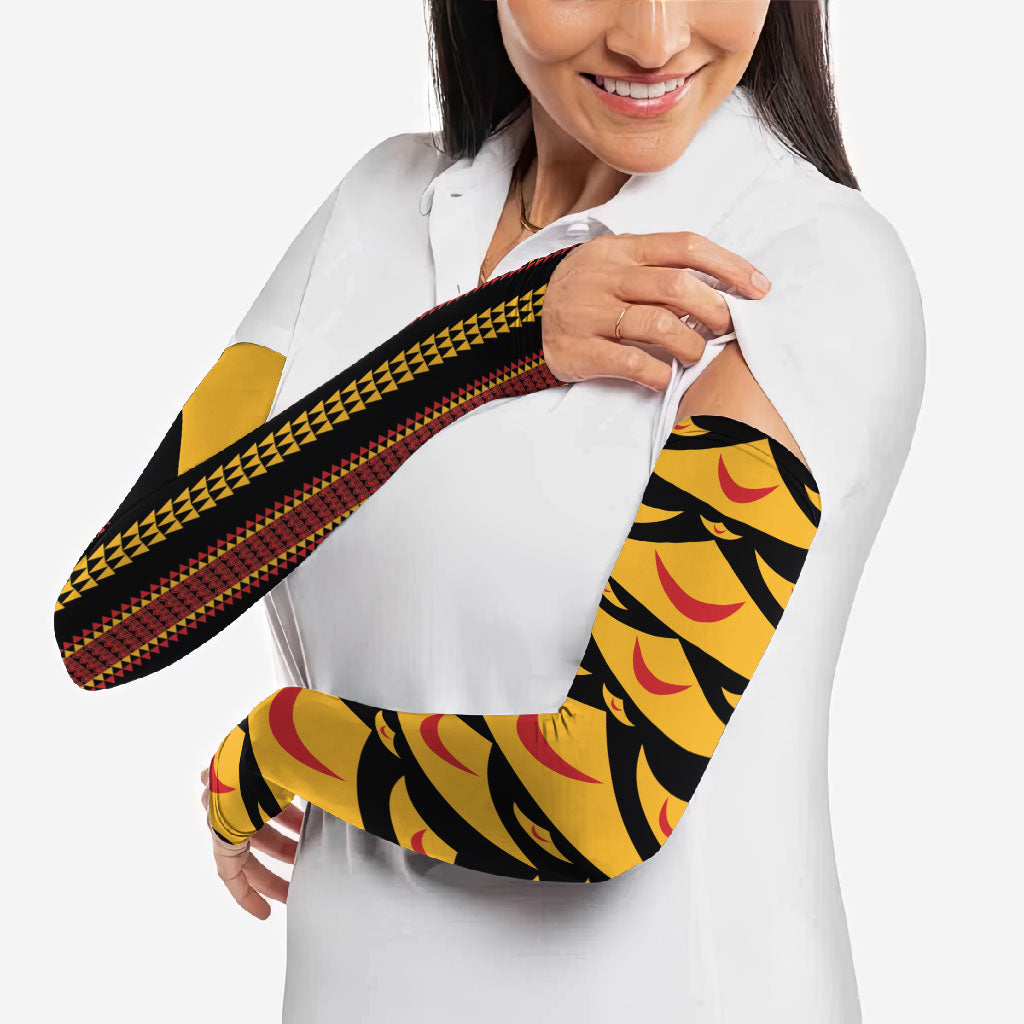 Hawaii Ahu Ula Inspired Arm Sleeves Black Version LT05 - Polynesian Pride