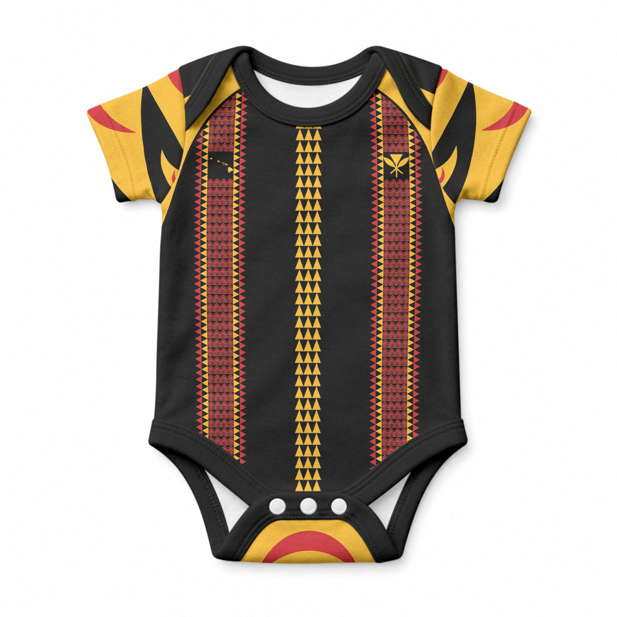 Hawaii Ahu Ula Inspired Baby Onesie Black Version