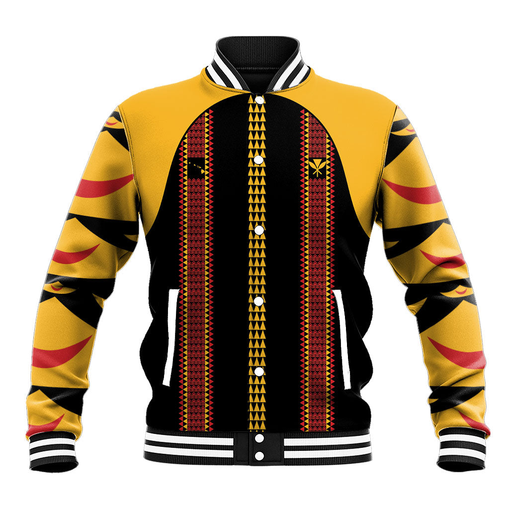 Hawaii Ahu Ula Inspired Baseball Jacket Black Version LT05 Unisex Black - Polynesian Pride