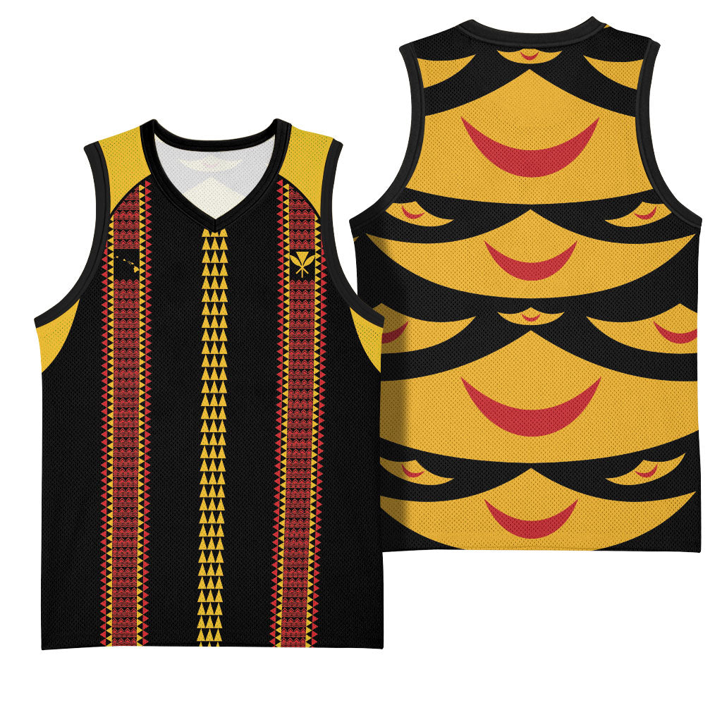 Hawaii Ahu Ula Inspired Basketball Jersey Black Version LT05 - Polynesian Pride