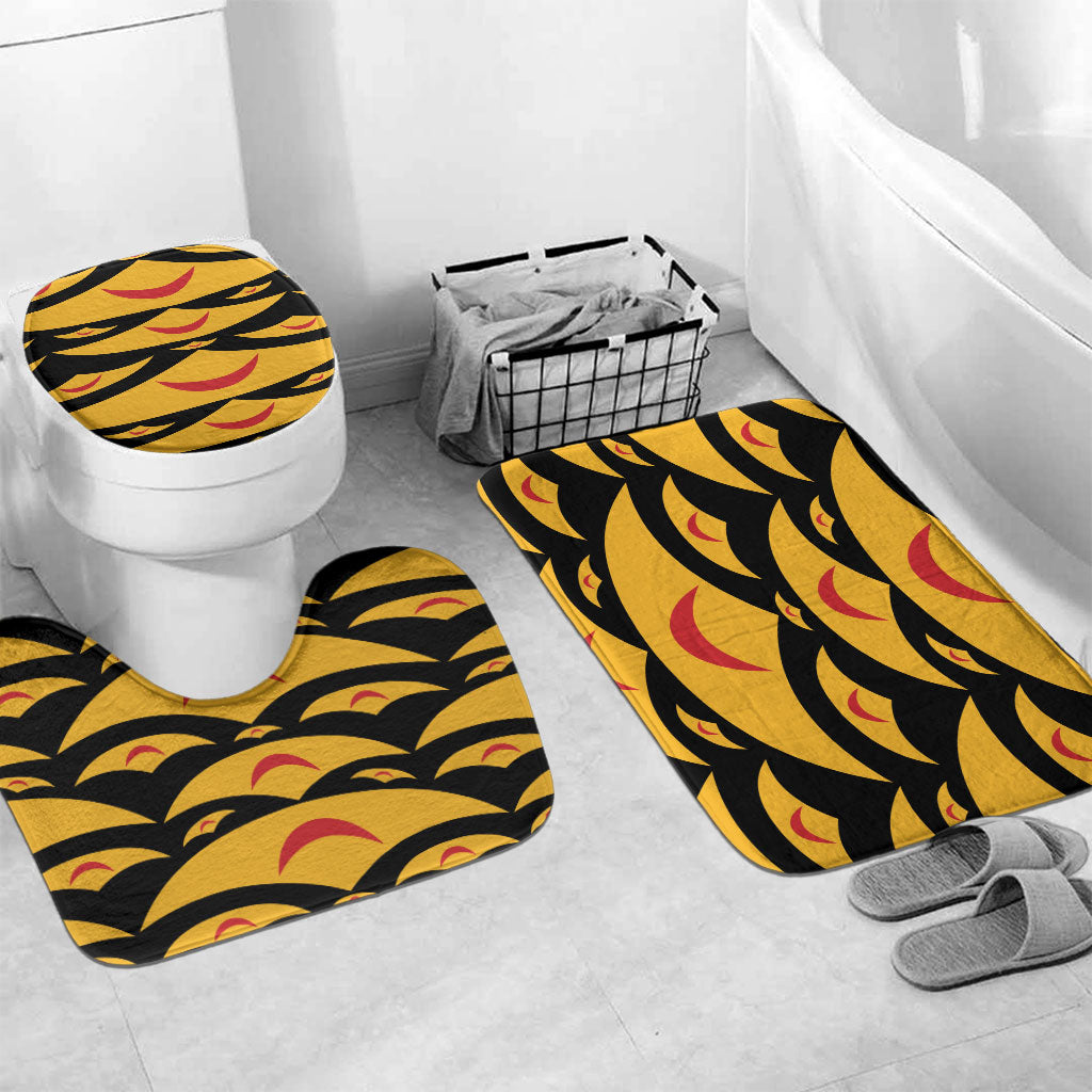 Hawaii Ahu Ula Inspired Bathroom Set Black Version LT05 Mat Set Only (3 pcs) One Size Black - Polynesian Pride