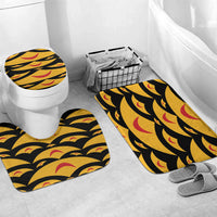 Hawaii Ahu Ula Inspired Bathroom Set Black Version LT05 Mat Set Only (3 pcs) One Size Black - Polynesian Pride