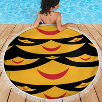 Hawaii Ahu Ula Inspired Beach Blanket Black Version LT05 - Polynesian Pride