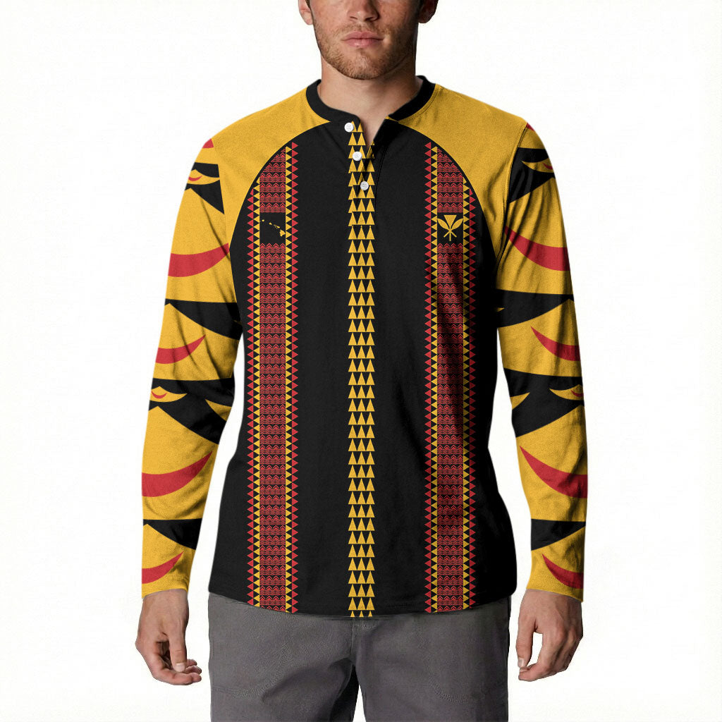 Hawaii Ahu Ula Inspired Button Sweatshirt Black Version LT05 - Polynesian Pride