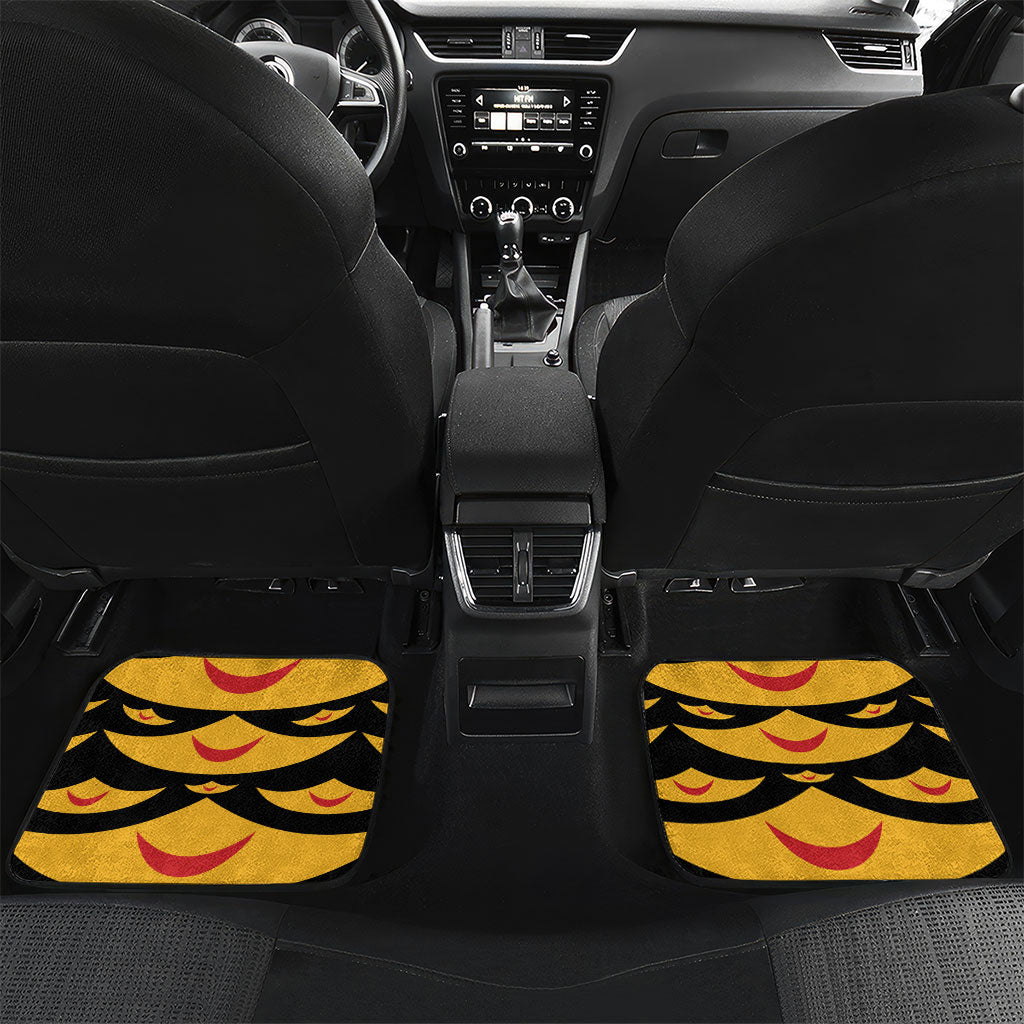 Hawaii Ahu Ula Inspired Car Mats Black Version LT05 Set 2pcs - Back Black - Polynesian Pride