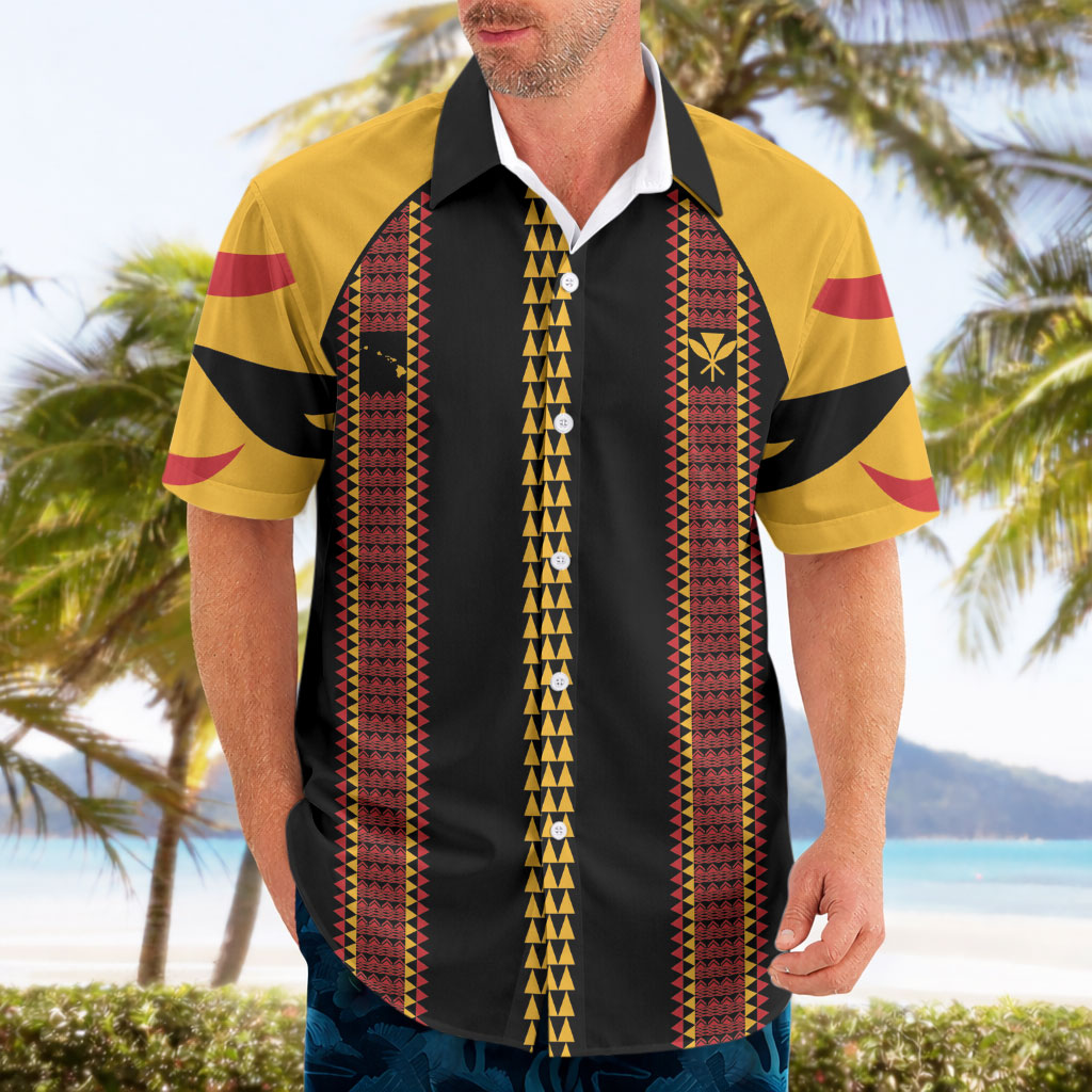 Hawaii Ahu Ula Inspired Hawaiian Shirt Black Version LT05 - Polynesian Pride