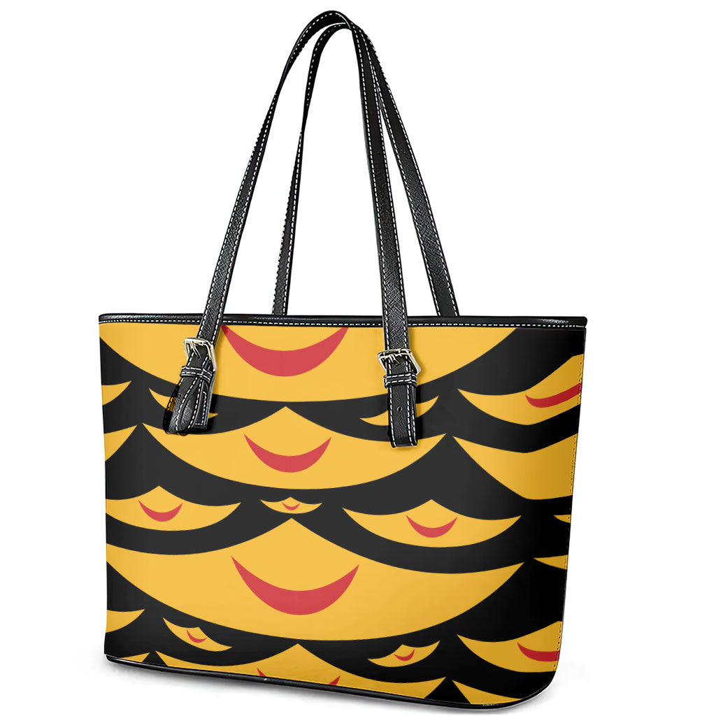Hawaii Ahu Ula Inspired Leather Tote Bag Black Version LT05 - Polynesian Pride