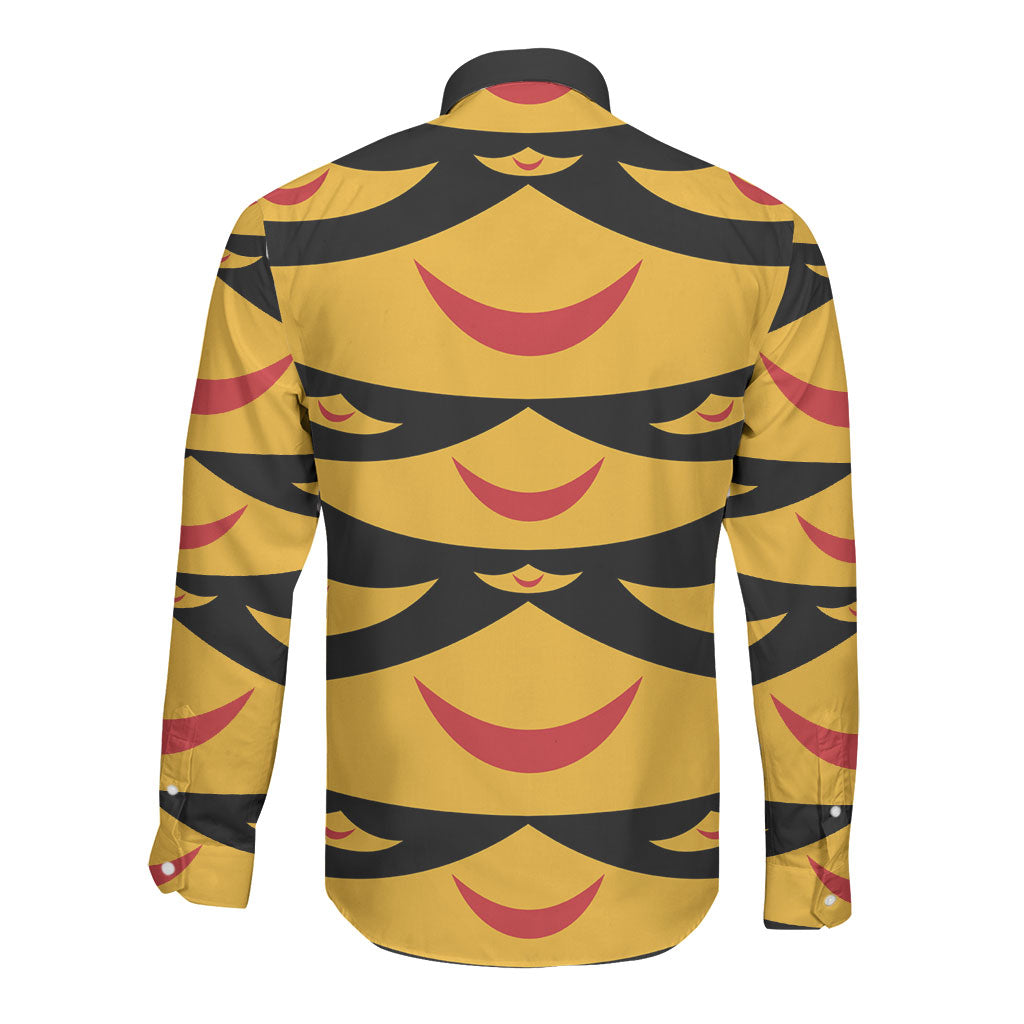 Hawaii Ahu Ula Inspired Long Sleeve Button Shirt Black Version LT05 - Polynesian Pride