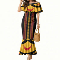 Hawaii Ahu Ula Inspired Mermaid Dress Black Version LT05 Women Black - Polynesian Pride