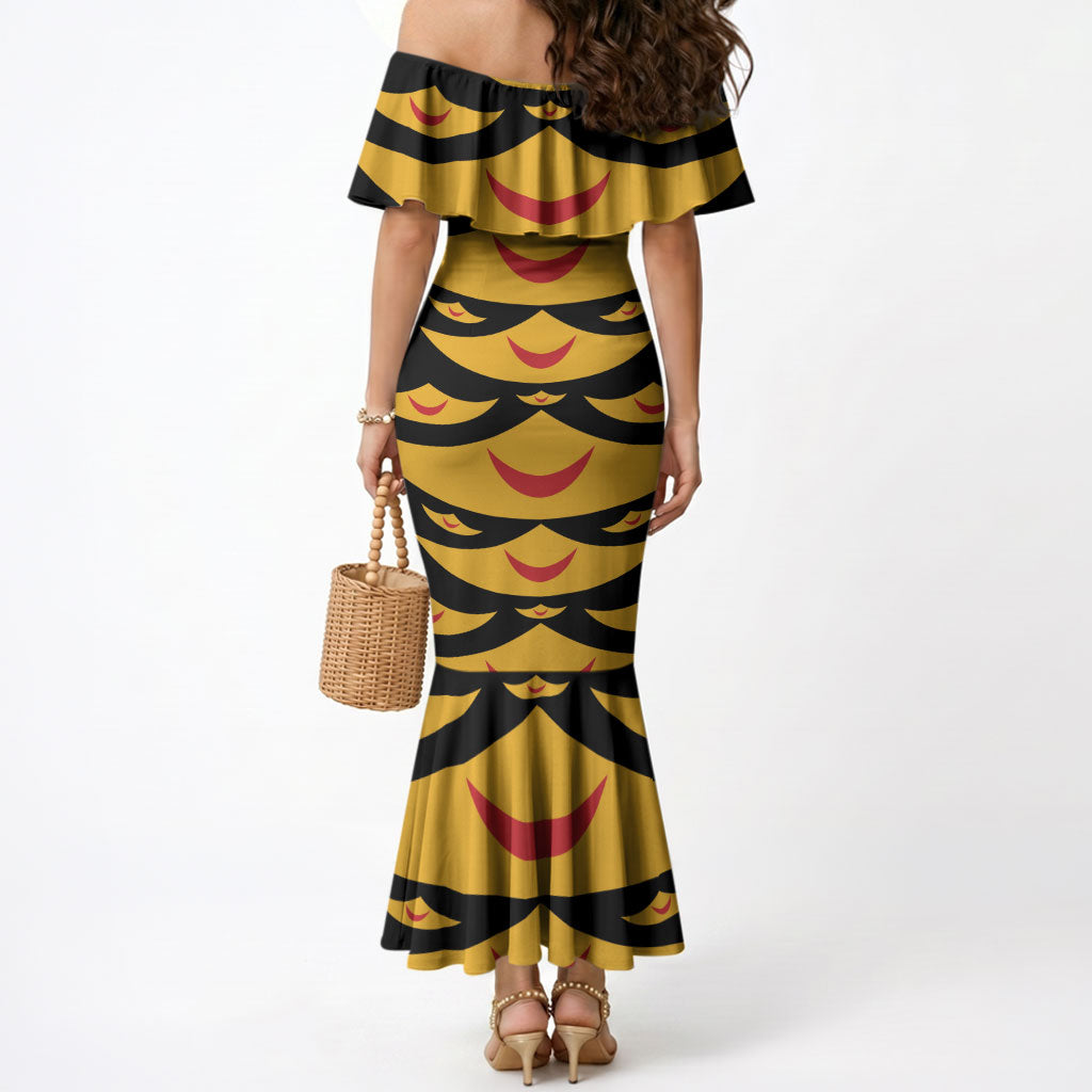 Hawaii Ahu Ula Inspired Mermaid Dress Black Version LT05 - Polynesian Pride