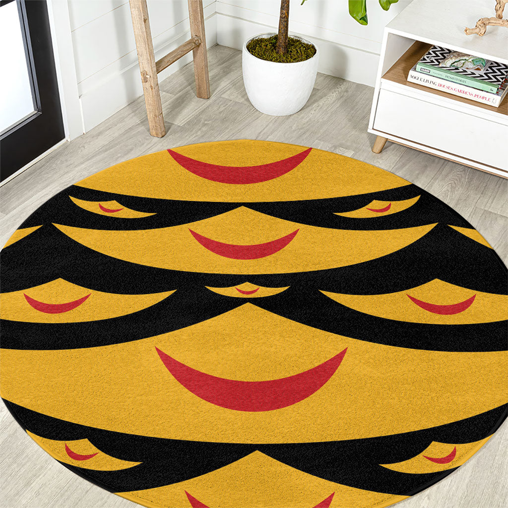 Hawaii Ahu Ula Inspired Round Carpet Black Version LT05 Black - Polynesian Pride