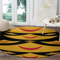 Hawaii Ahu Ula Inspired Round Carpet Black Version LT05 - Polynesian Pride